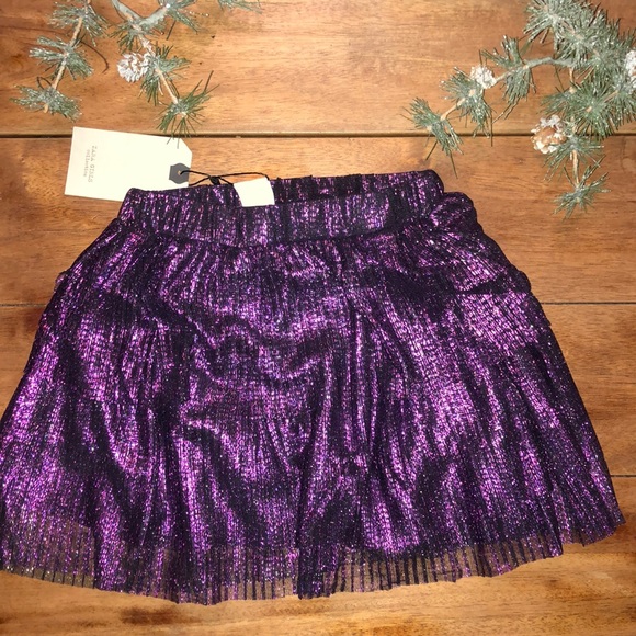 3/$12- Zara Girls sparkly purple ruffle skirt NWT - Picture 1 of 1